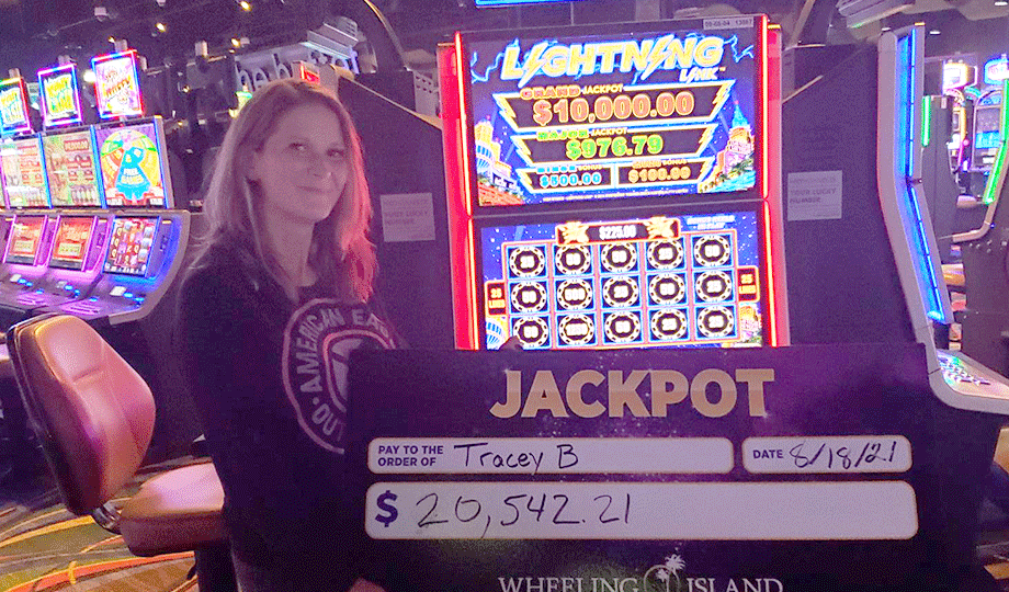 Jackpot winner, Tracey, won $20,543 at Wheeling Island Casino