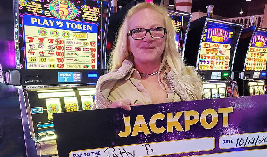 Jackpot winner, Patty, won $3,750 at Wheeling Island!