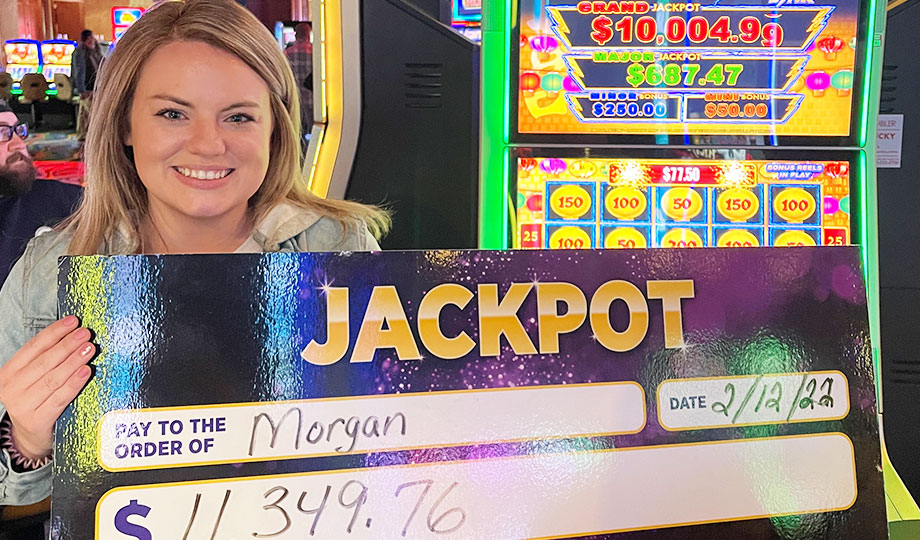 Jackpot winner, Morgan, won $11,350 at Wheeling Island