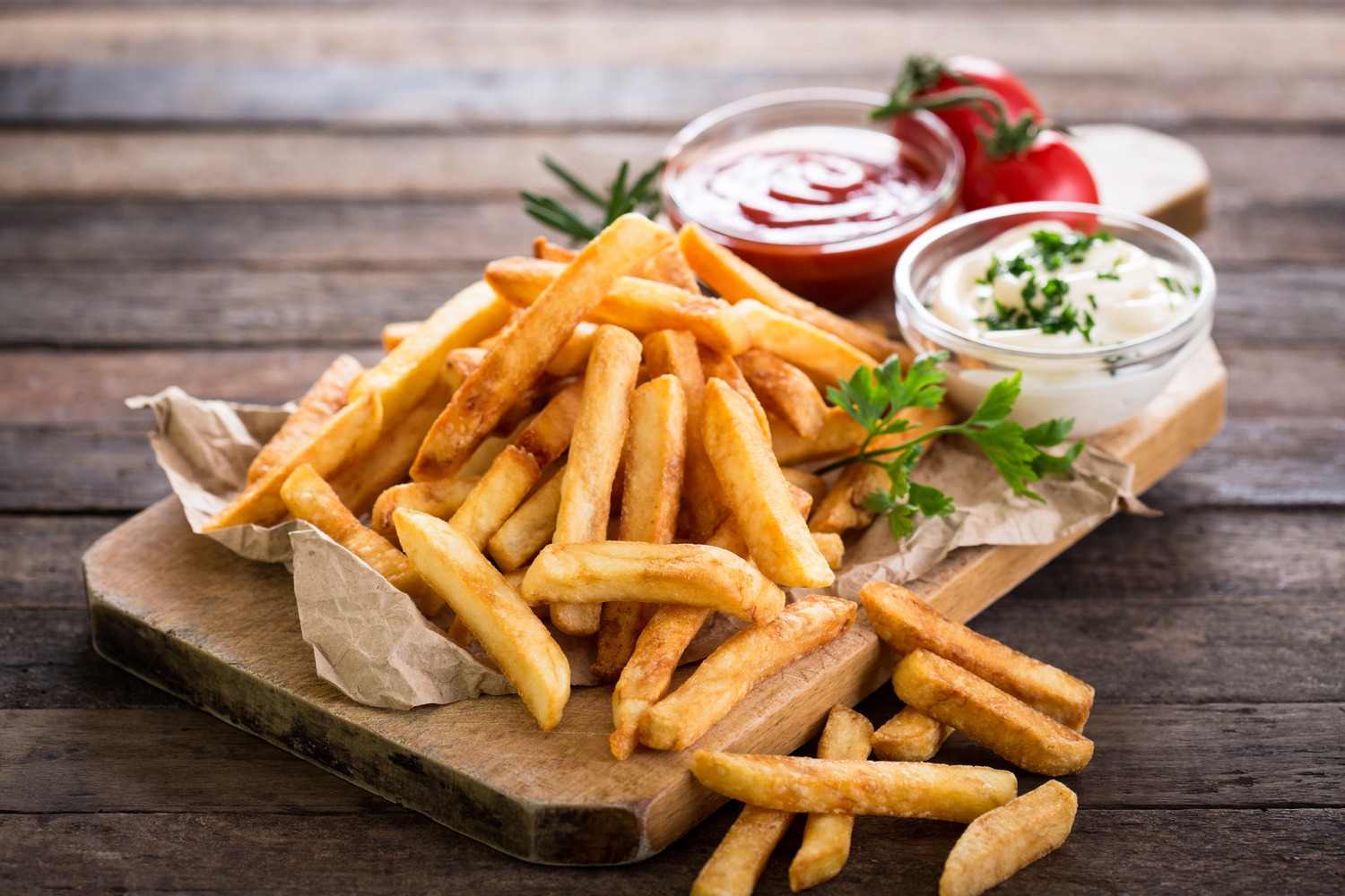 Racing Concessions - Board of fries with condiments