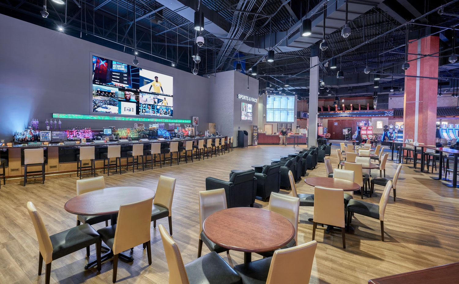 Sportsbook - seating and bar area
